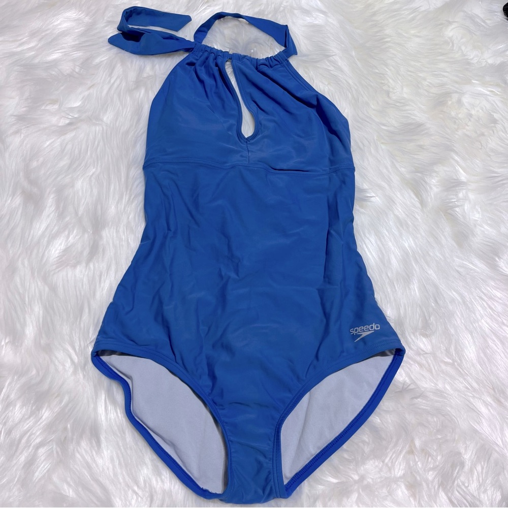 Speedo blue one piece swimsuit size 8